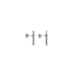 Typo Metal Earrings in Silver