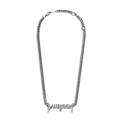 Typo Metal Necklace  in Silver