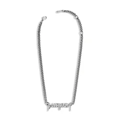 Typo Metal Necklace  in Silver