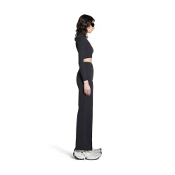Women's Activewear Flared Slim Pants in Black