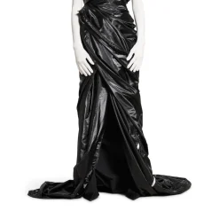 Women's Asymmetric Bustier Gown in Black