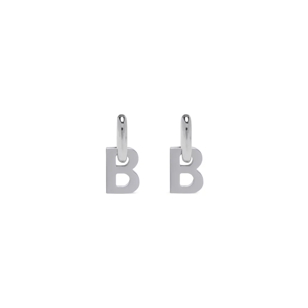 Women's B Chain Xl Earrings in Silver