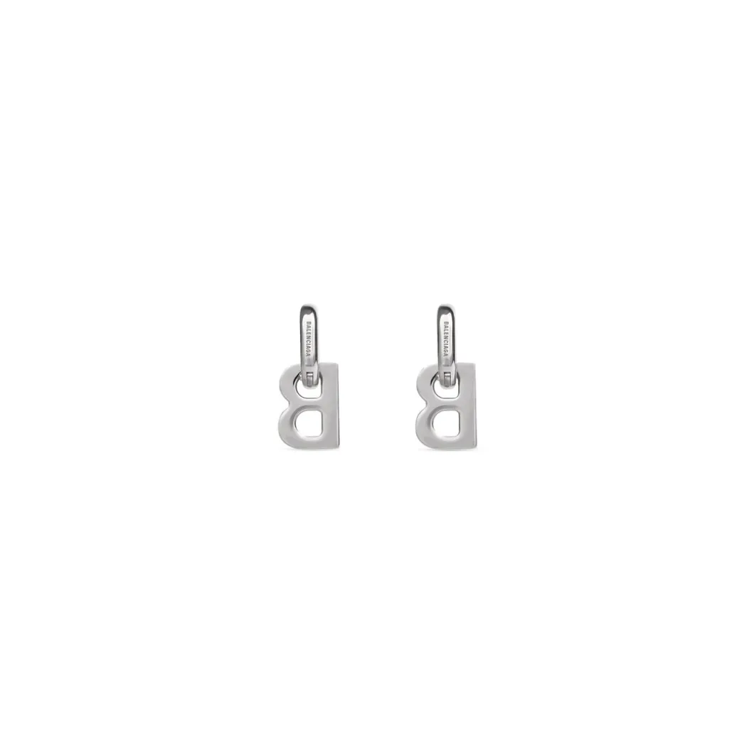 Women's B Chain Xs Earrings in Silver