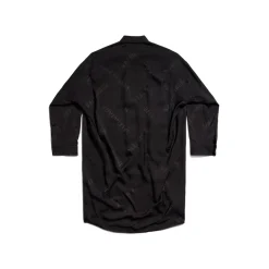 Women's Bal Diagonal Allover Long Sleeve Cocoon Dress in Black