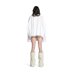 Women's Balenciaga Asymmetric Shirt Large Fit in White