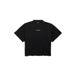 Women's Balenciaga Back Cropped T-shirt in Black/white