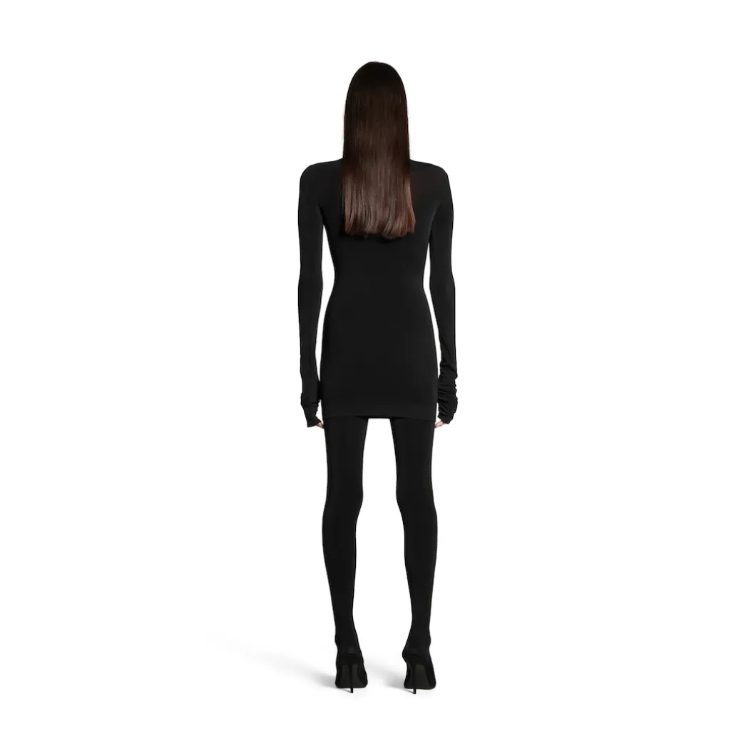 Women's Balenciaga Long Sleeve Mini Dress in Black