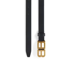 Women's Bb Hourglass Thin Belt in Black