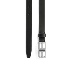 Women's Bb Hourglass Thin Belt in Black