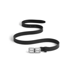 Women's Bb Hourglass Thin Belt in Black