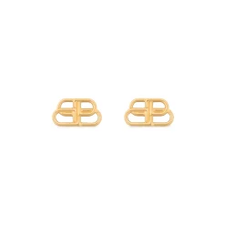 Women's Bb S Stud Earrings in Gold