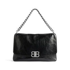 Women's Bb Soft Large Flap Bag  in Black