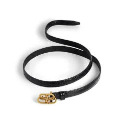 Women's Bb Super Thin Belt in Black