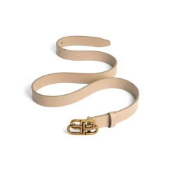 Women's Bb Thin Belt  in Latte