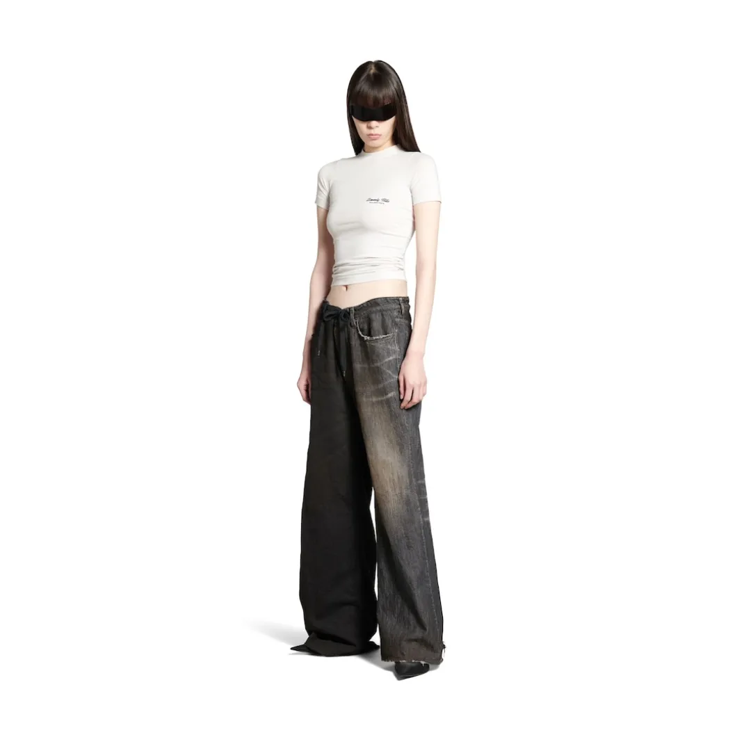 Women's Beverly Hills T-shirt Fitted in Off White/black