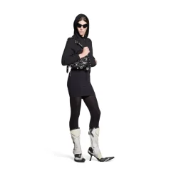 Women's Biker 90mm Bootie in White/beige/ Black