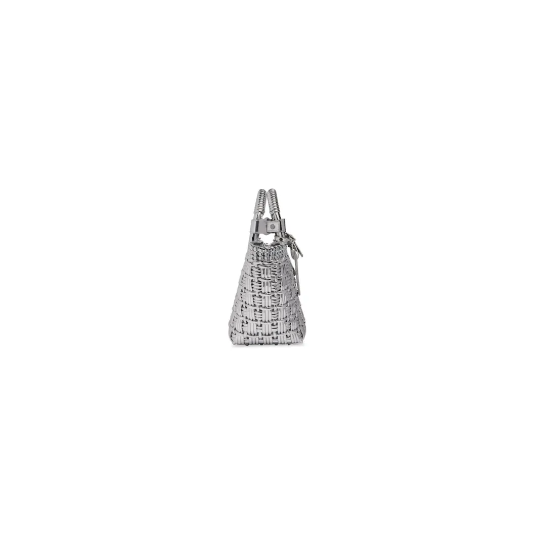 Women's Bistro Xs Basket With Strap In Mirror Fabric in Silver