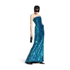Women's Bustier Gown in Turquoise