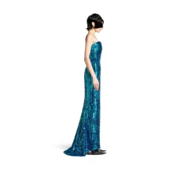 Women's Bustier Gown in Turquoise