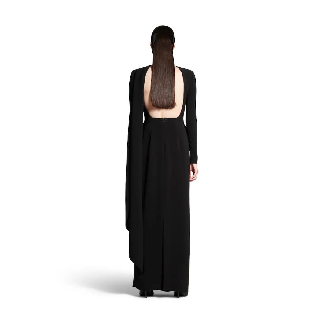 Women's Cape Gown in Black