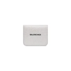 Women's Cash Flap Coin And Card Holder Sparkling Fabric in Silver