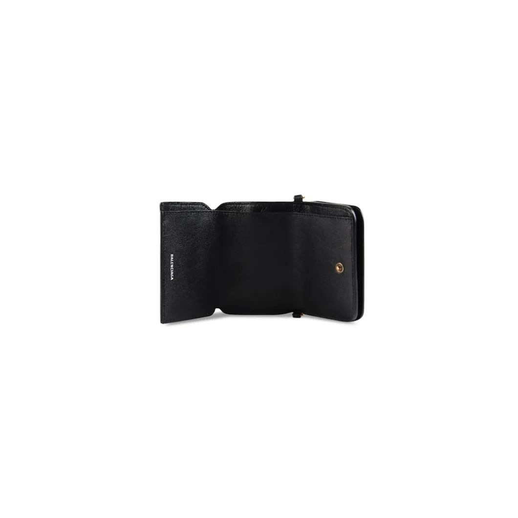 Women's Cash Mini Wallet On Chain in Black/white