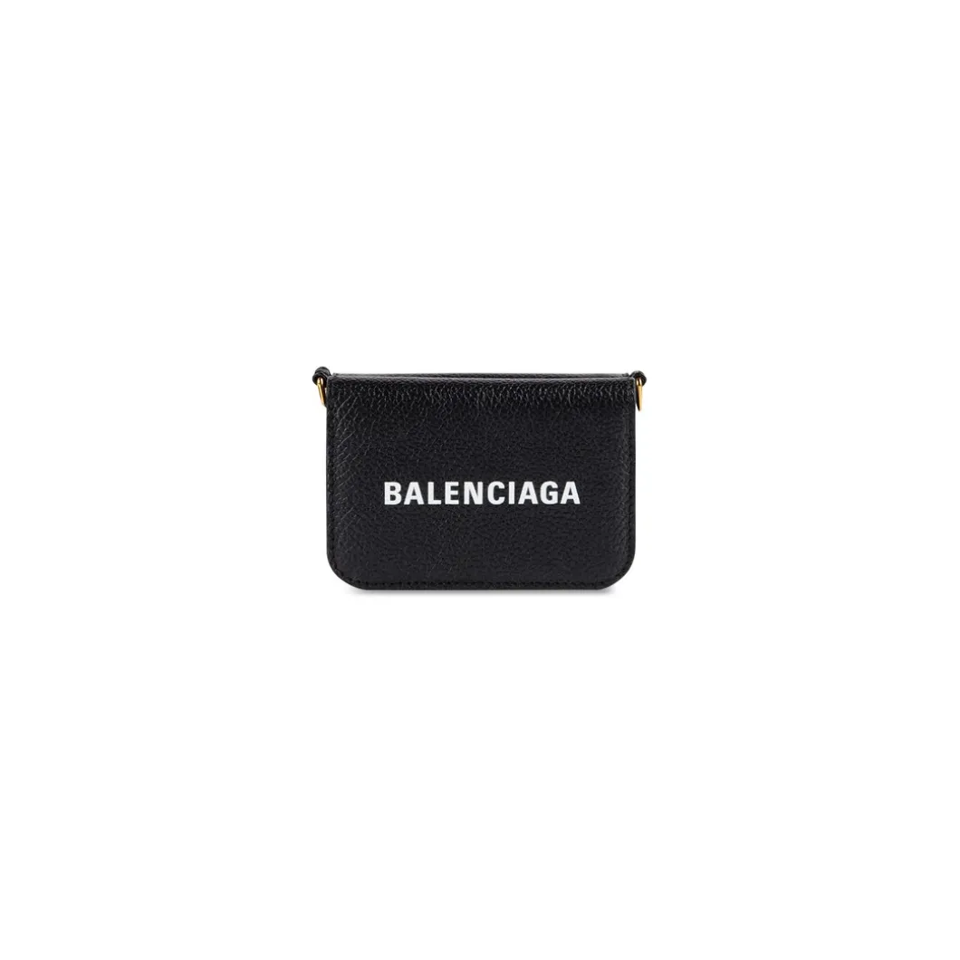 Women's Cash Mini Wallet On Chain in Black/white