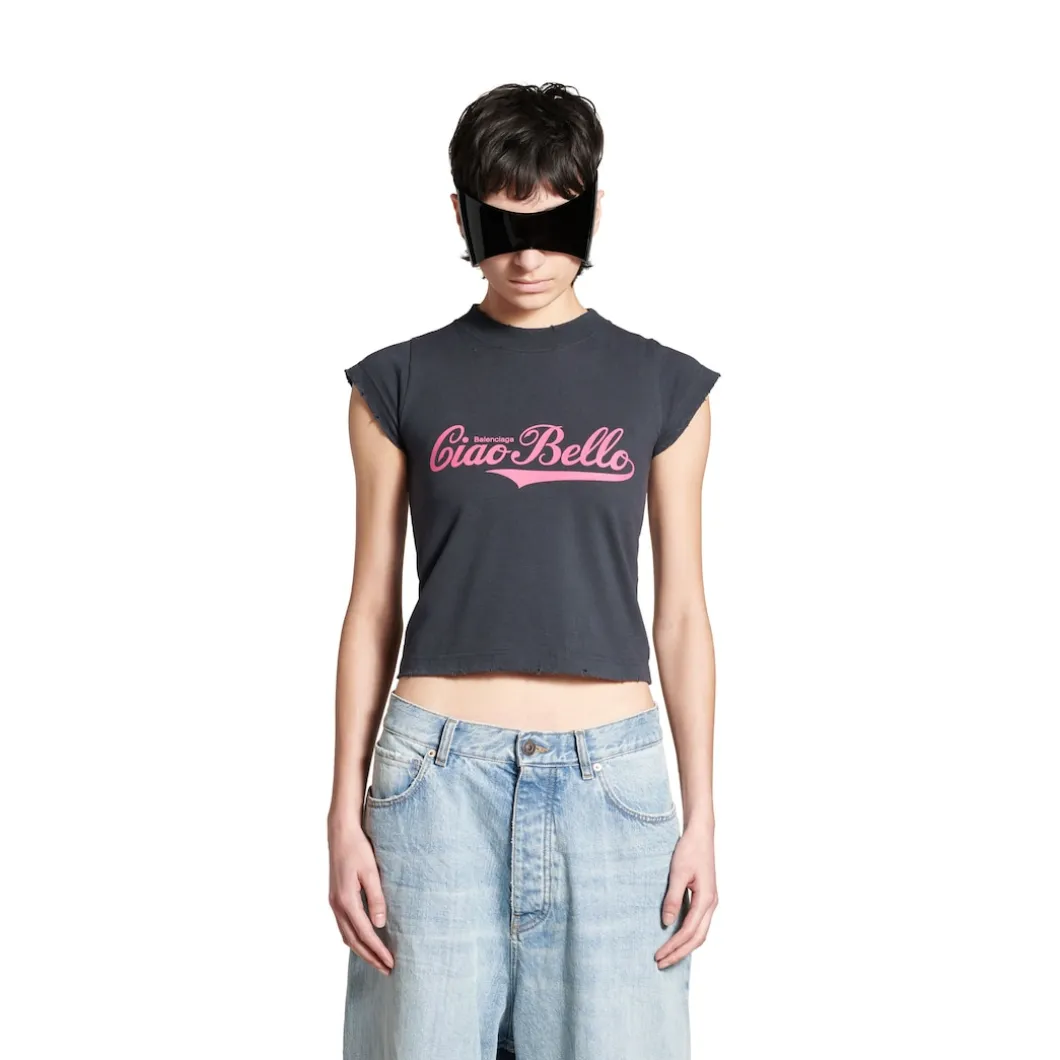 Women's Ciao Bello Shrunk T-shirt in Black