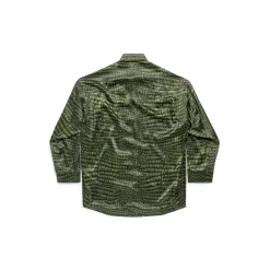 Women's Cocoon Shirt In Green Ai Croc Silk Satin in Green