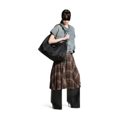 Women's Creased Pleated Skirt in Brown