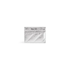 Women's Crush Card Holder Metallized Quilted  in Silver