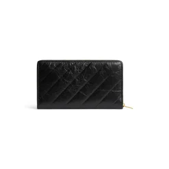 Women's Crush Continental Wallet Quilted in Black