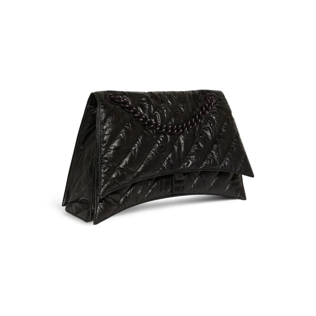 Women's Crush Large Chain Bag Quilted in Black