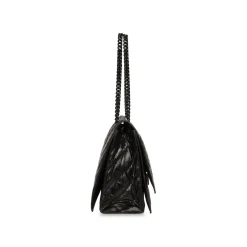 Women's Crush Large Chain Bag Quilted in Black