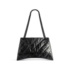 Women's Crush Large Chain Bag Quilted in Black