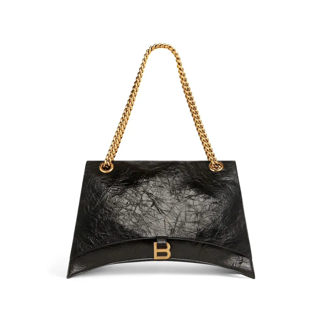 Women's Crush Large Chain Bag in Black