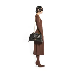 Women's Crush Large Chain Bag  in Black