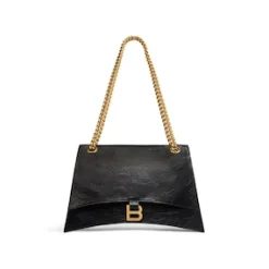 Women's Crush Large Chain Bag in Black