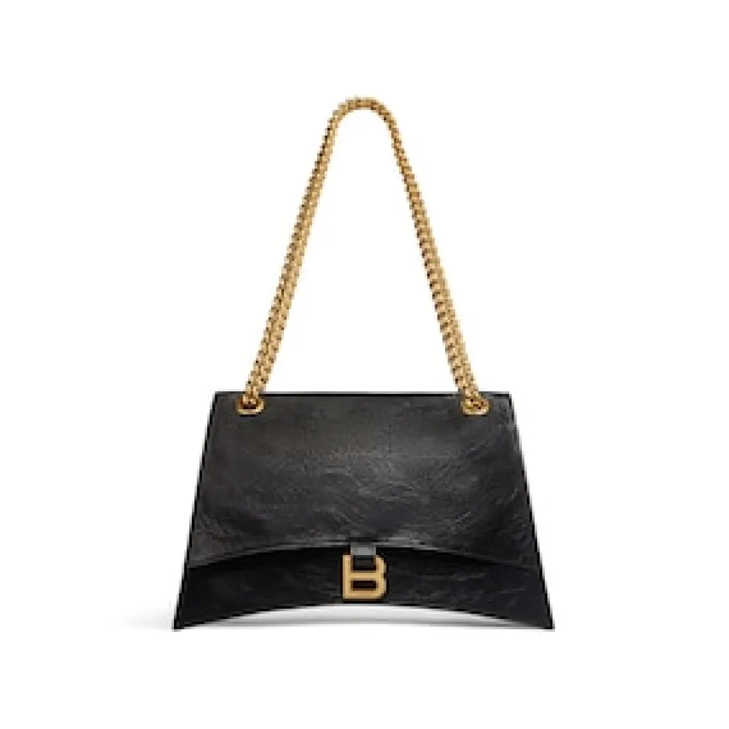 Women's Crush Large Chain Bag in Black