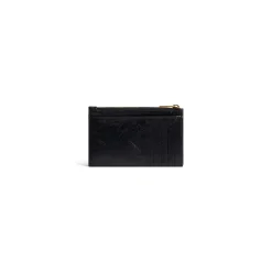 Women's Crush Long Coin And Card Holder Quilted in Black