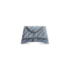 Women's Crush Medium Chain Bag Quilted Denim in Blue