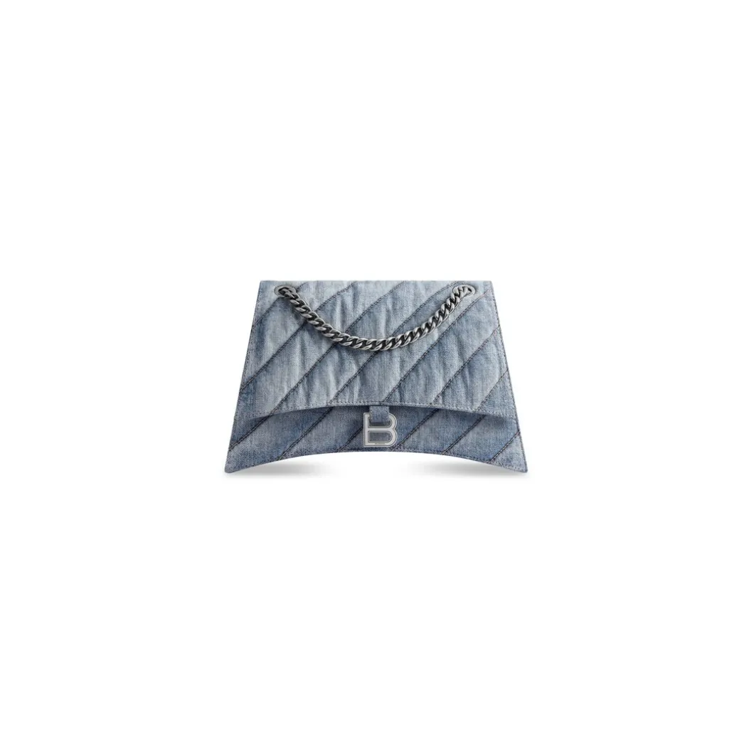 Women's Crush Medium Chain Bag Quilted Denim in Blue