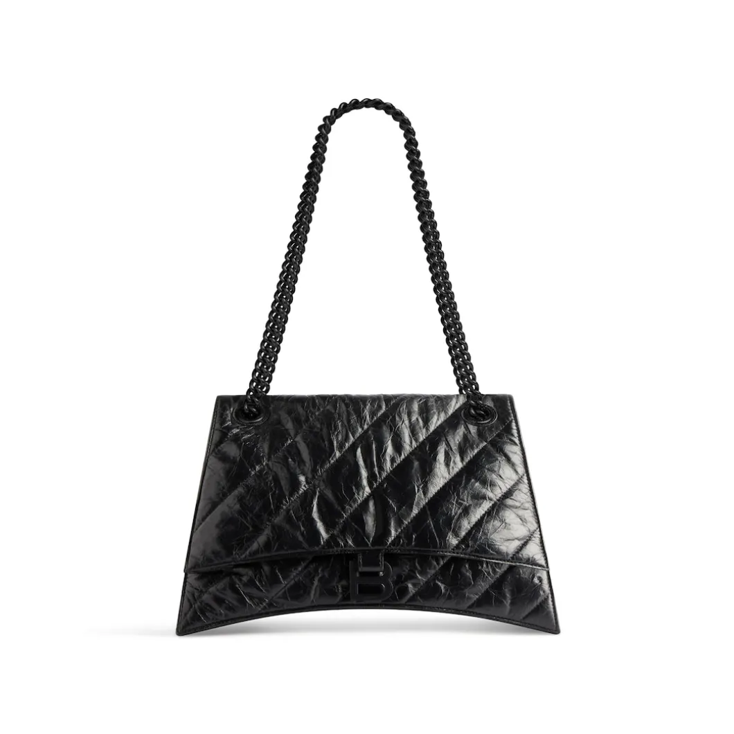 Women's Crush Medium Chain Bag Quilted in Black