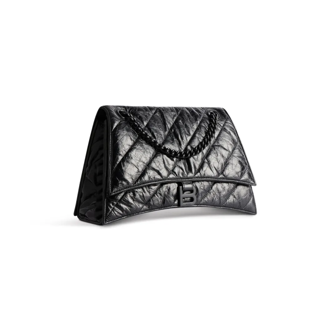 Women's Crush Medium Chain Bag Quilted in Black