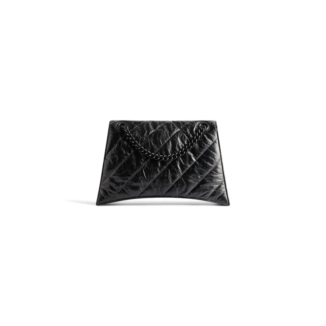 Women's Crush Medium Chain Bag Quilted in Black