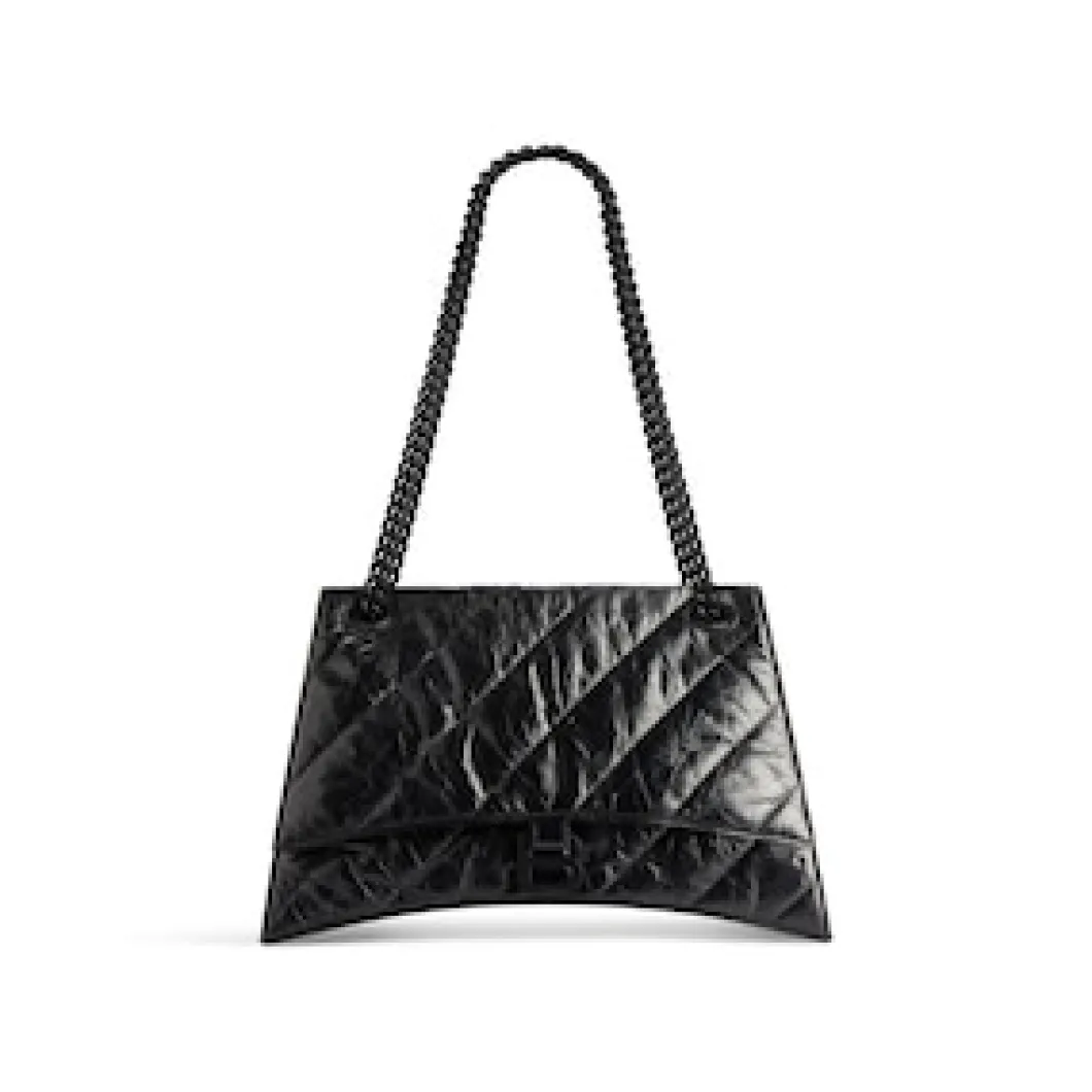 Women's Crush Medium Chain Bag Quilted in Black