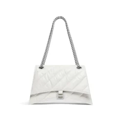 Women's Crush Medium Chain Bag Quilted  in Optic White
