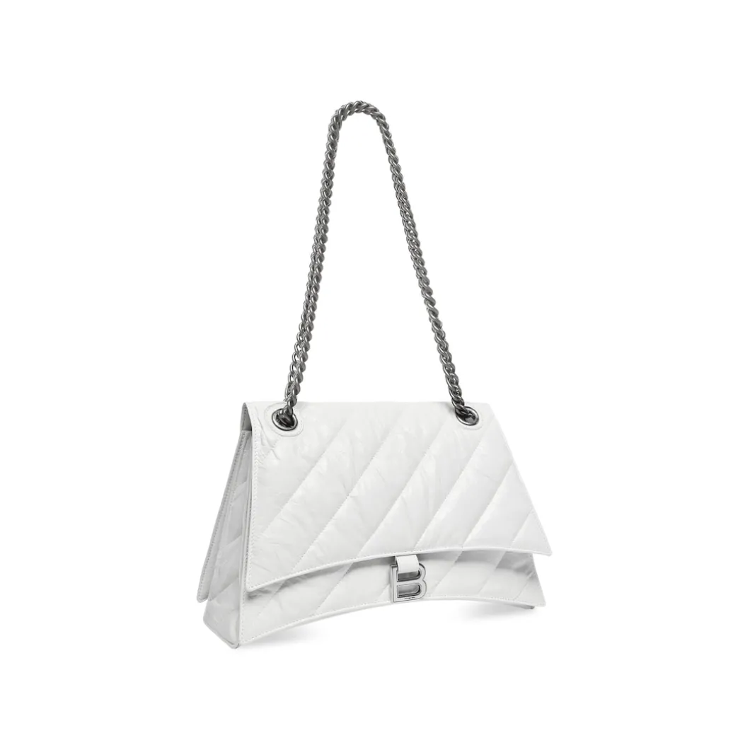 Women's Crush Medium Chain Bag Quilted in Optic White