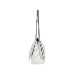 Women's Crush Medium Chain Bag Quilted in Optic White