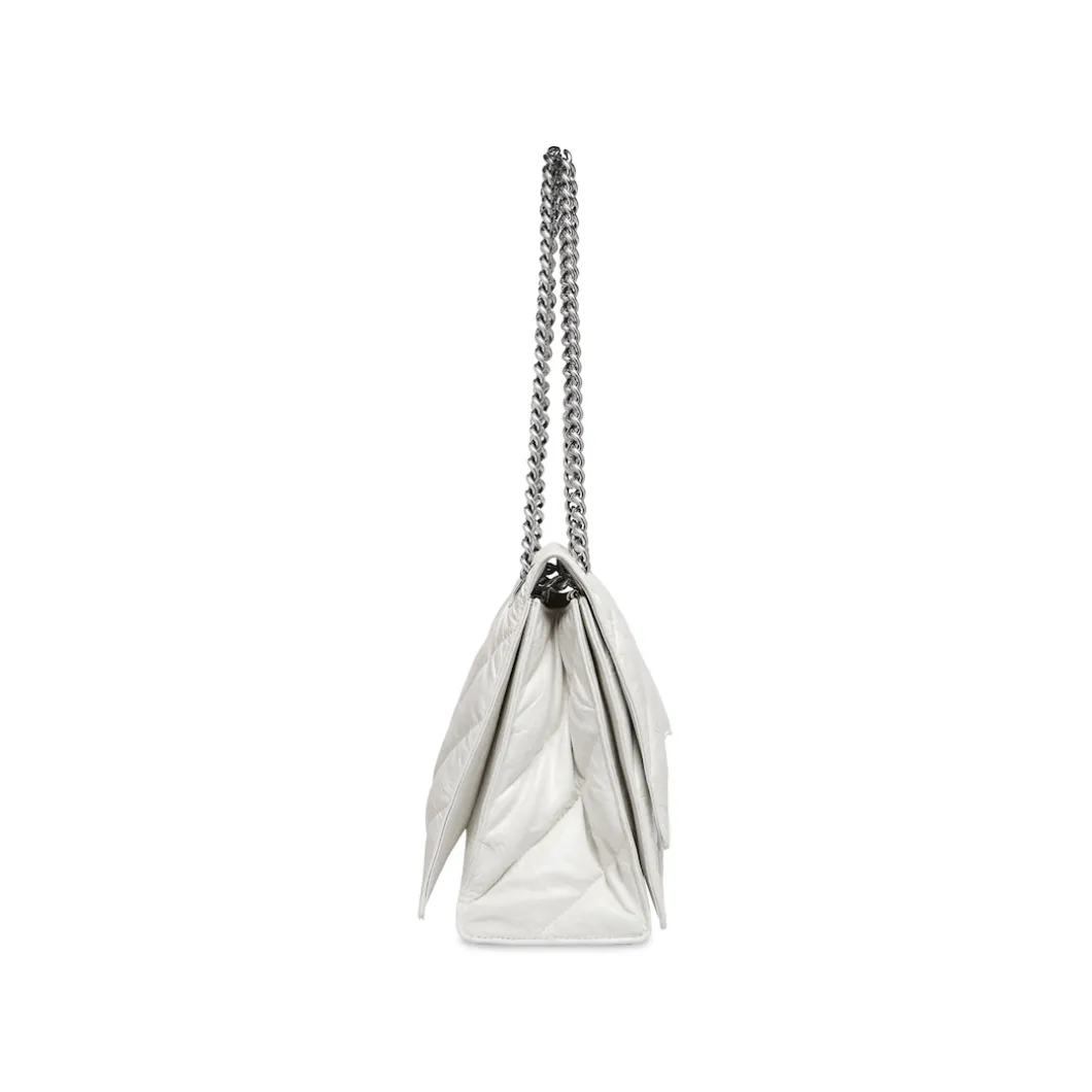 Women's Crush Medium Chain Bag Quilted in Optic White